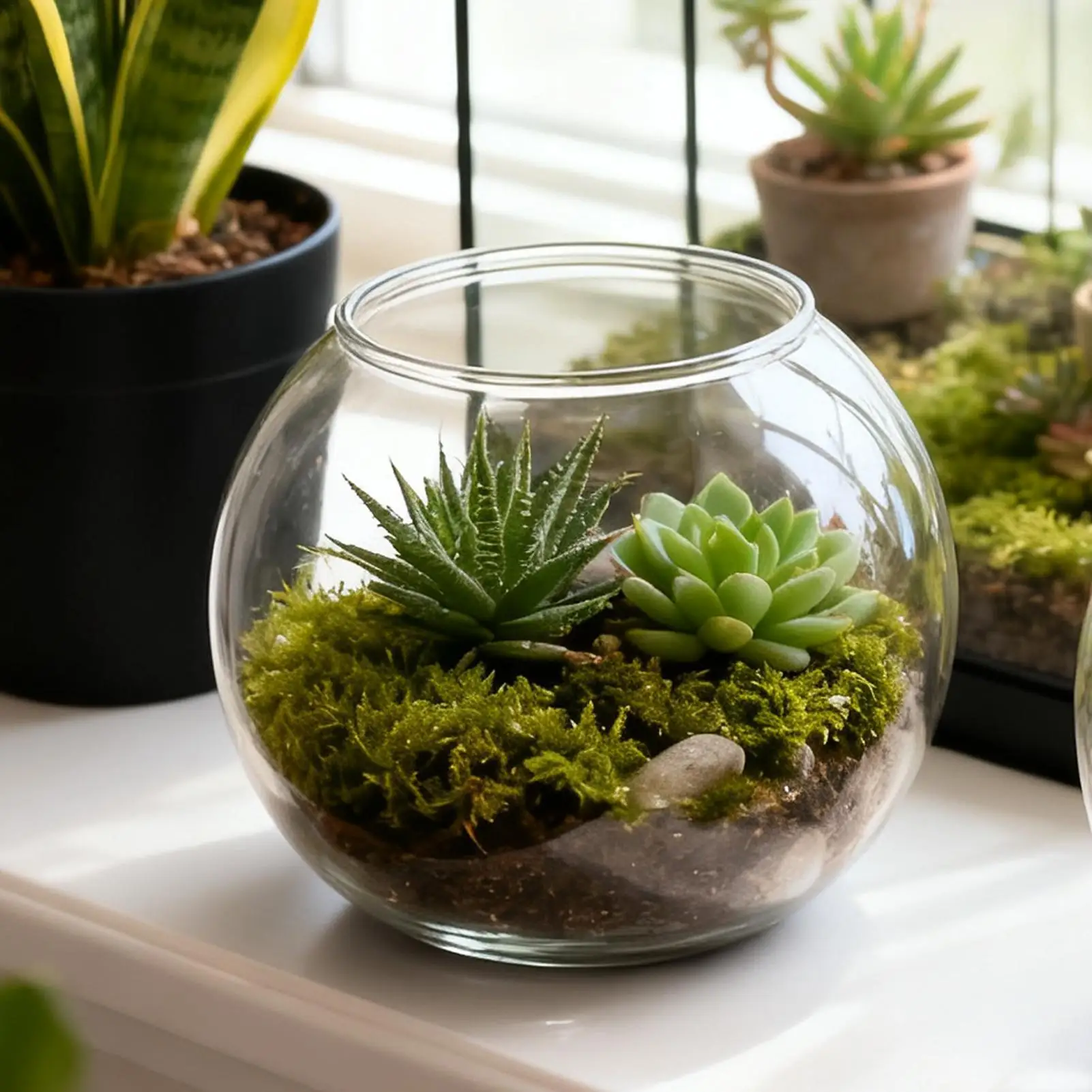 Mini aquarium décoratif transparent pour bureau, facile à observer, pour tortues, conteneurs de stockage, maison pour animaux aquatiques