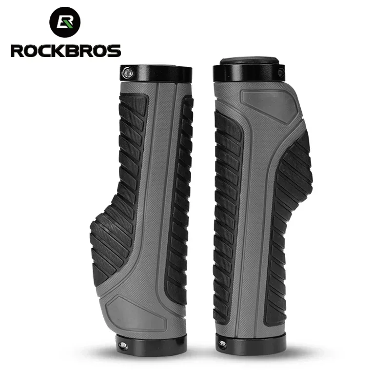 ROCKBROS Bicycle Grips MTB Road Bike Double Lock Rubber Handlebar Grips Anti-skid Shock-absorbing Soft Bike Grips Handlebar bmx