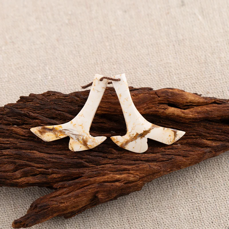 B&F Howlite Earring Beads for Jewelry Making, Handmade Natural stones beads, Stones for jewelry Making Supplies