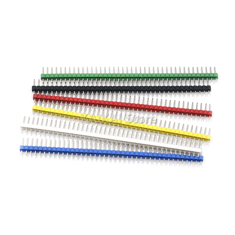 6 Stks/set Pin Header Connector Mannelijke 2.54Mm Pitch Pin Header Strip Enkele Rij 40 Pin Connector Kit Voor Printplaat