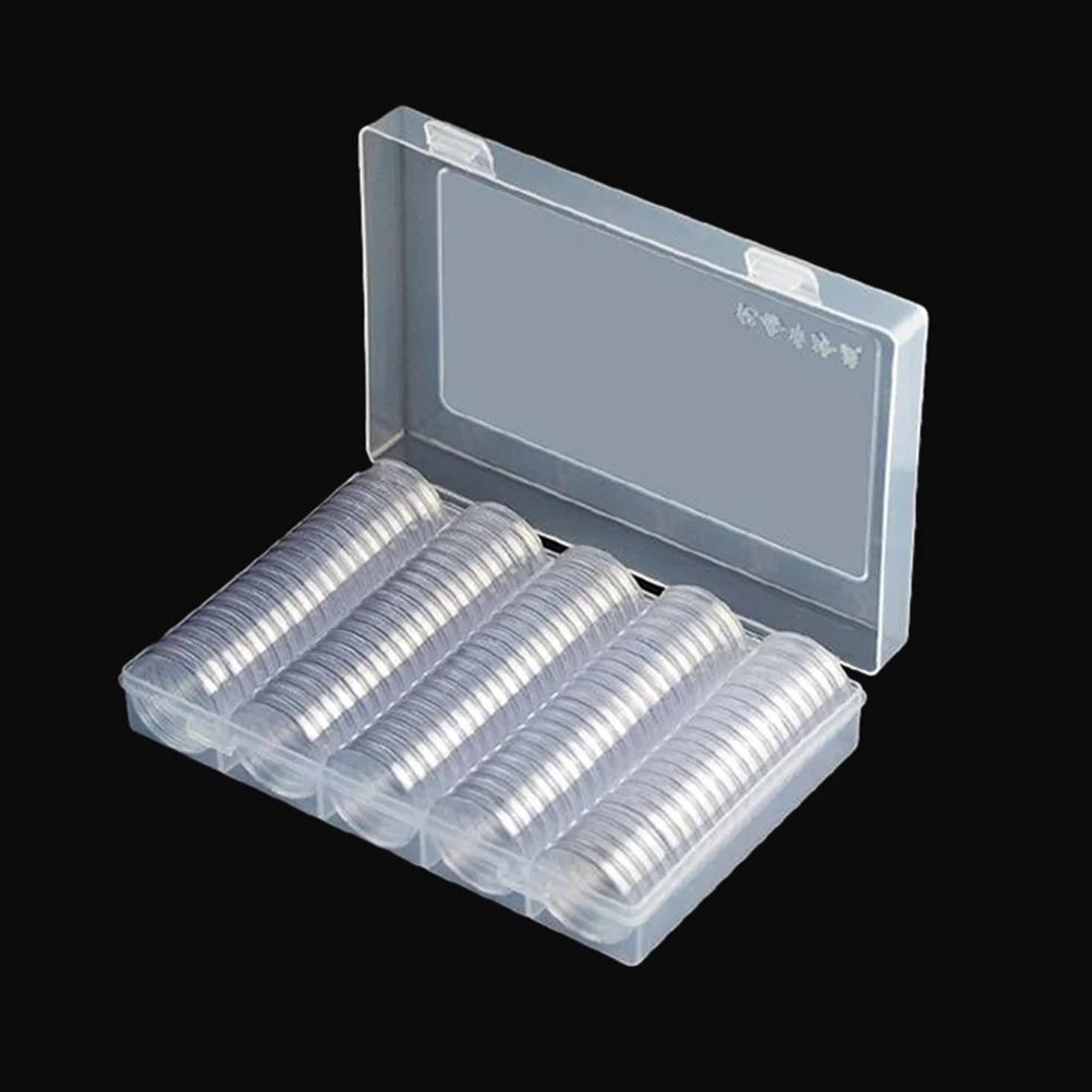 

Coin Storage Box Transparent Holder Protector Container Collectors Plastic Stamps Crafts Protective Organizer Thickening