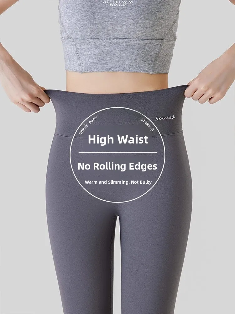 Thiened fce calças de yoga de pele de arca de cintura alta calças quentes femininas outono inverno novas calças de exercício sle cintura alta