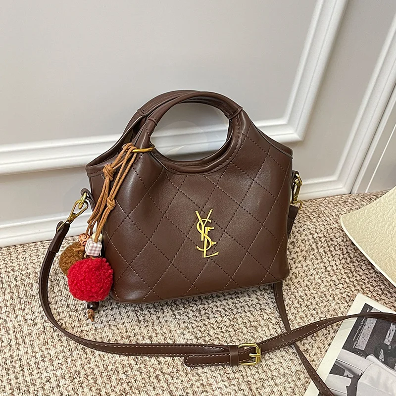 

Осенняя винтажная сумка-мешок 2025 года для женщин, сумка через плечо с буквенным принтом и верхней ручкой, ретро-кошелек через плечо для ежедневного использования