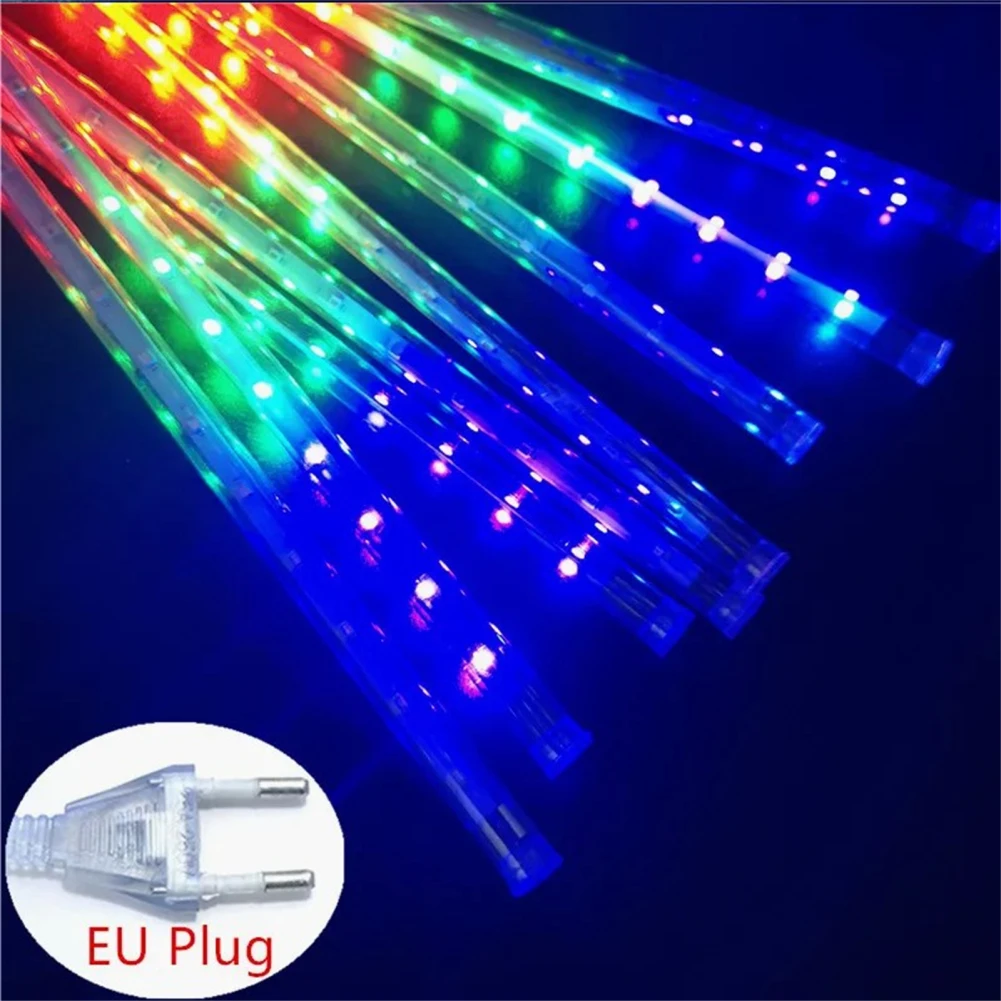 30cm LED Meteor Shower Lights String IP65 Waterproof High Brightness Fairy Lights For Garden Yard Decoration ( EU Plug)