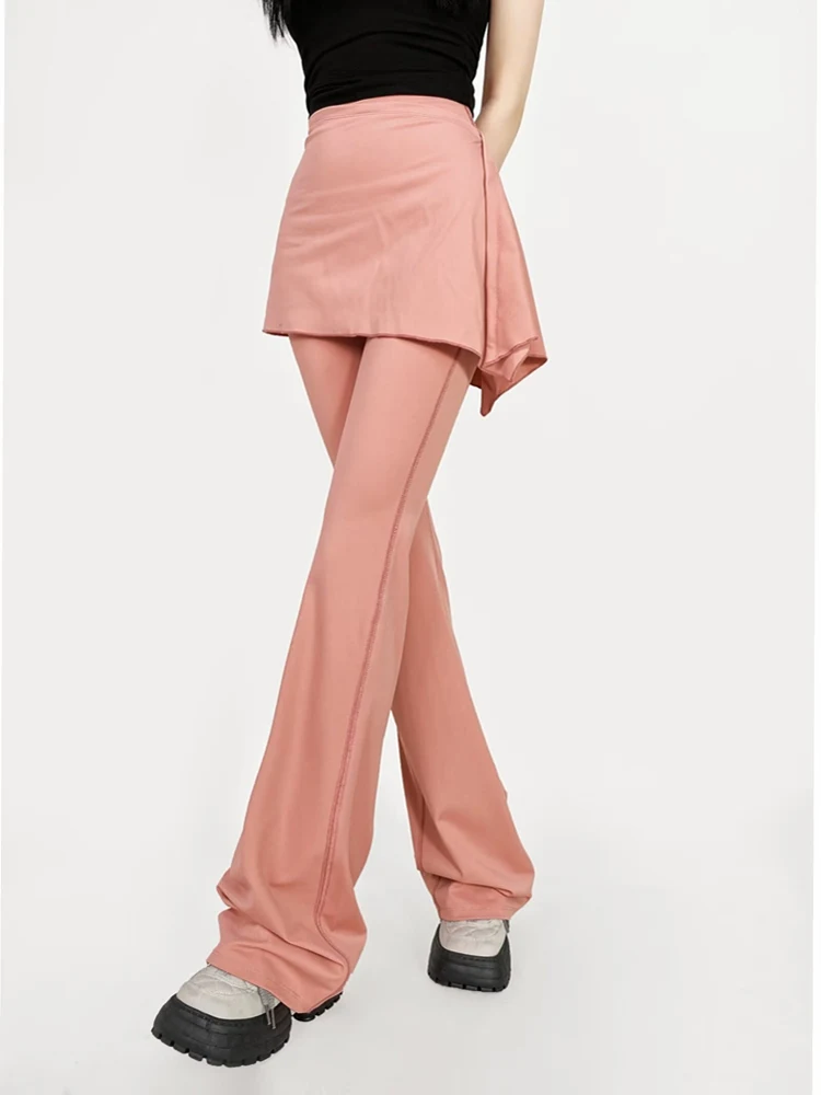 Lente 2025 High Waist Yoga Broek Dames Mode Plus Size Buik Control Bootcut Fitnessbroek Verborgen Rok