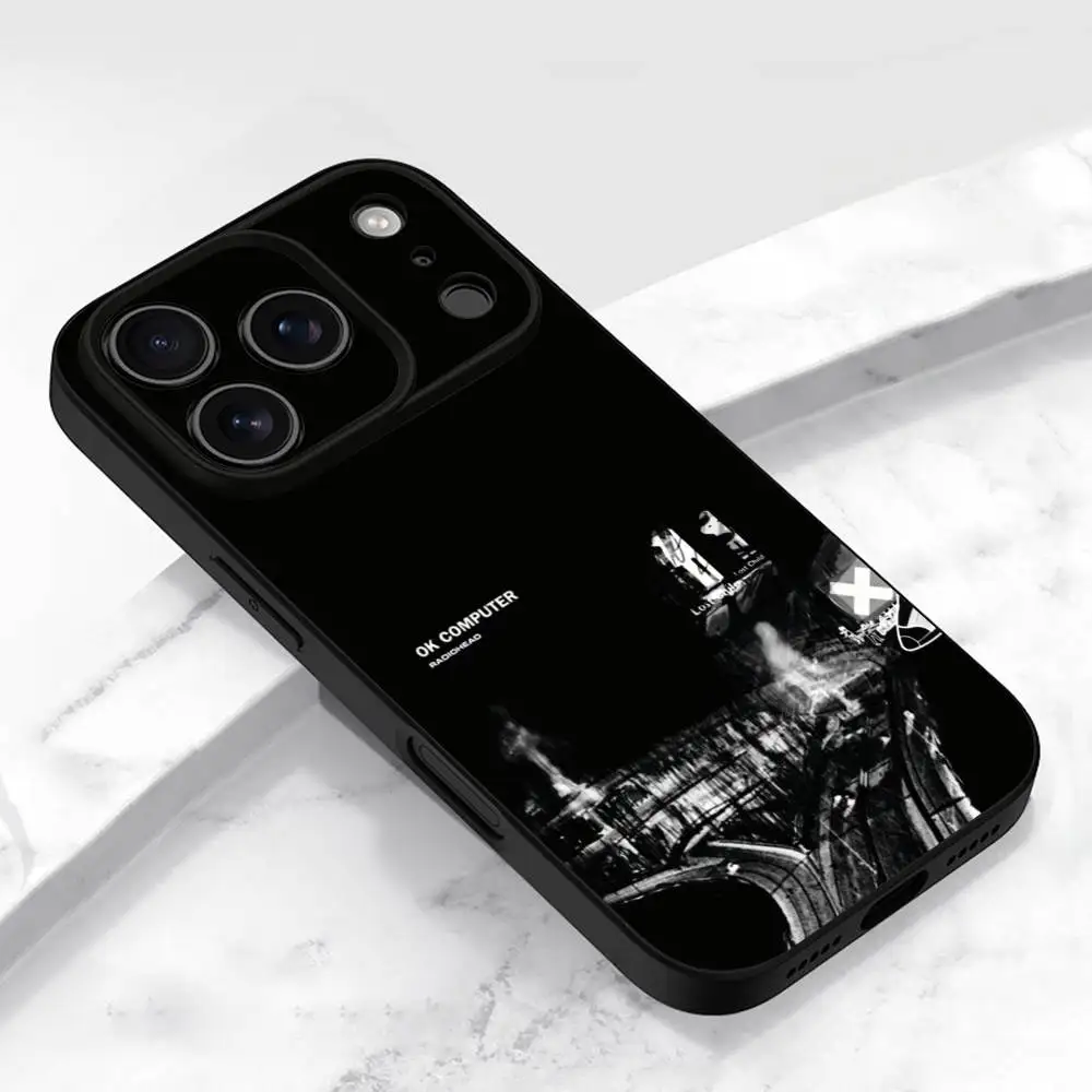 حافظة هاتف R-Radiohead In Rainbows OK لهاتف iPhone 17,16,15,14,13,12,11,Pro,Max,Plus,E,Air,غطاء أسود واقٍ صغير