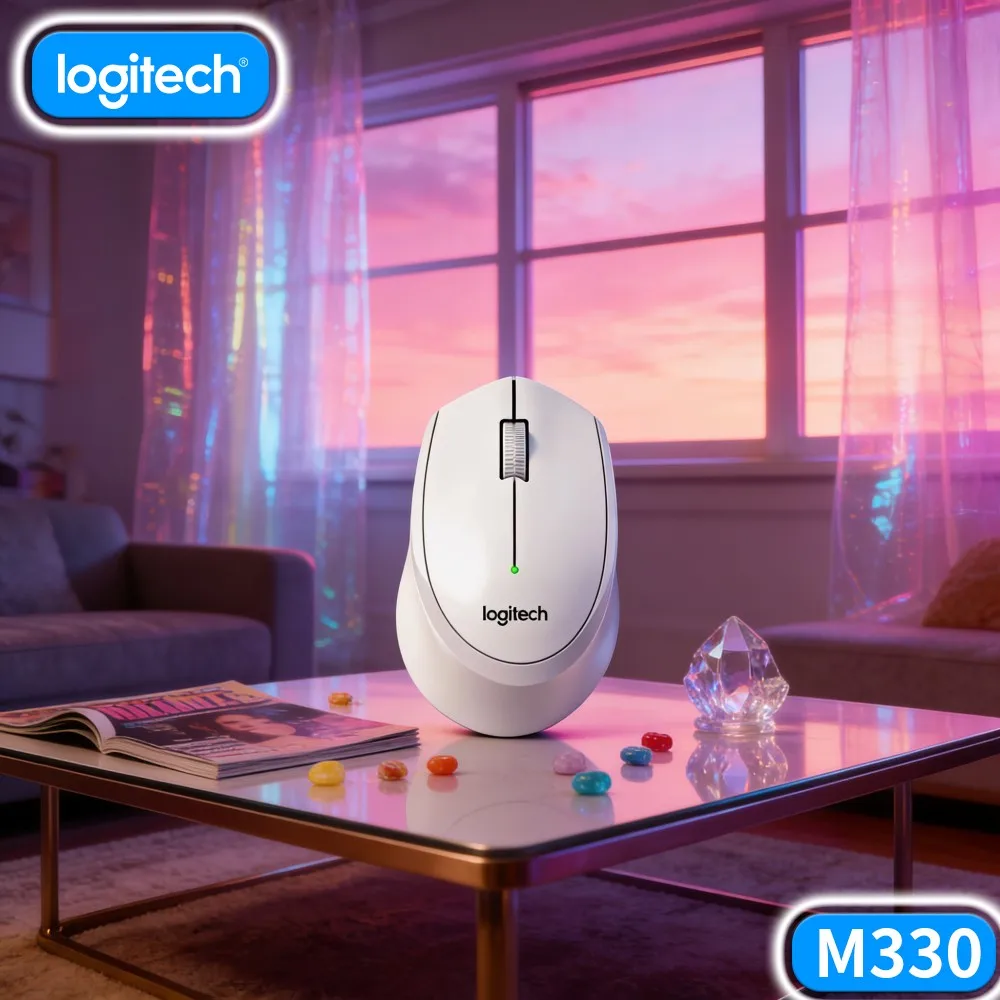 Uninterrupted Daily Office Flow Logitech M330 Silent Wireless Mouse Instant Wake After Sleep Mode For Notebook Desktop Computer