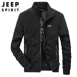 JEEP SPIRIT jacket men business casual fashion spring and autumn sports stand-up collar high-quality clothes