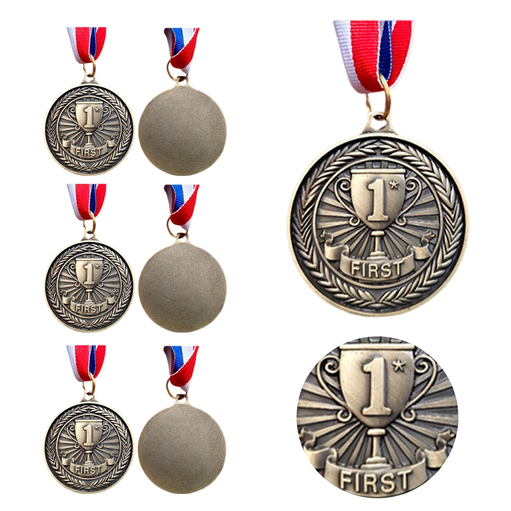 10 medallas de oro/plata/bronce con cinta para el cuello, medallas de premio para competición, medallas conmemorativas para maratón y juegos de pelota