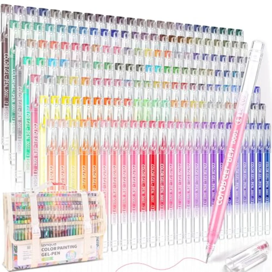 

Набор из 168 гелевых ручек для раскрашивания, цветные маркеры для книг для взрослых, тонкие ручки 0,6 мм для письма на черной бумаге J