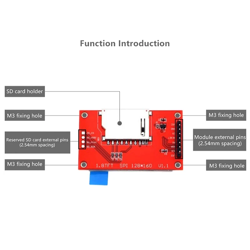 1.8 Inch Tft Lcd Module Lcd-Scherm Module Spi Seriële 51 Drivers 4 Io Driver Tft Resolutie Voor Arduino