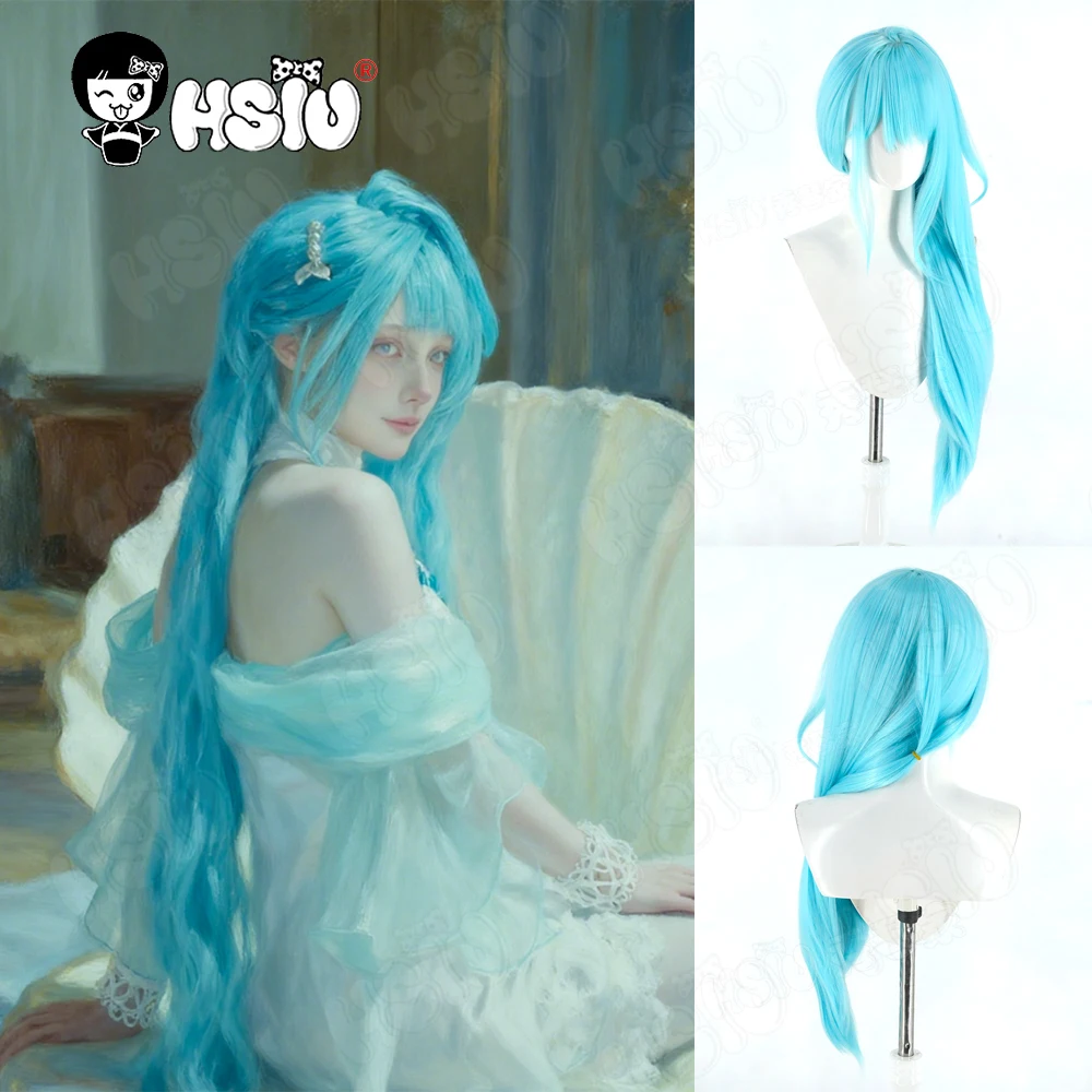 L.l. Cosplay Wig Fiber synthetic wig「HSIU」80cm Light blue long Wig+Wig cap Party Wig Game Path to Nowhere Lorelei‌ cosplay