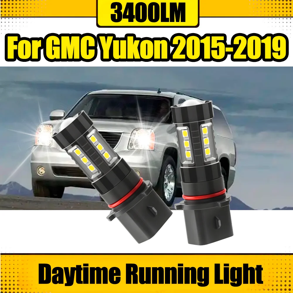 

2PCS Super Bright P13W Daytime Running Light 3400LM Small Lights 6W Plug And Play 12V 24V for GMC Yukon 2015 2016 2017 2018 2019