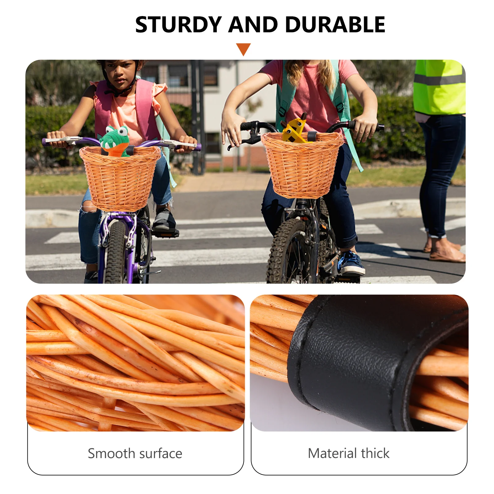 

Premium Quality Willow Bike Basket Detachable Handmade Front Handlebar Storage for Cycling Easy Install Sturdy Heavy Duty