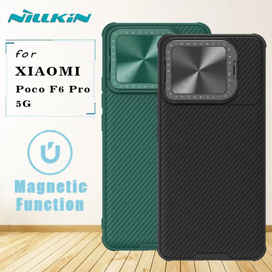 

Для Xiaomi Poco F6 Pro 5G Магнитный чехол Nillkin Camshield Prop Magsafe Lens Защитная задняя крышка для камеры Poco F6 Pro