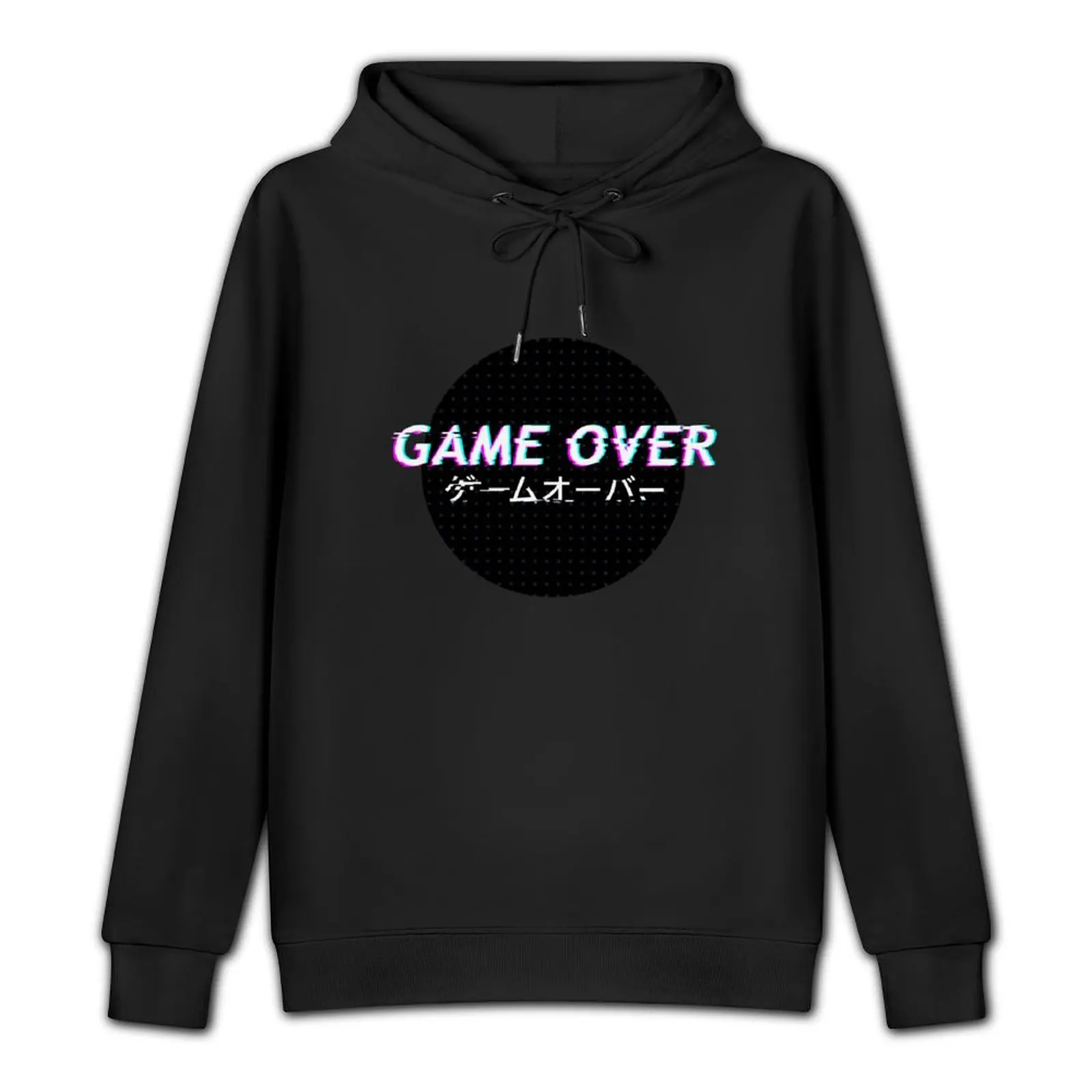 Game over / GēMUōBā Glitch Text Japanese Pullover Hoodie blouse graphic t shirts men new hoodies and sweatshirts