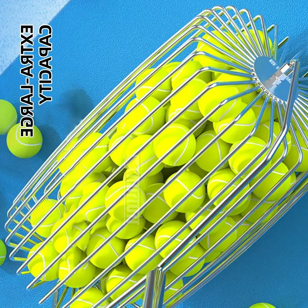 

2026 Roller Tennis Ball Collector Stainless steel Adjustable Tennis ball picker Tennis ball collecting roller