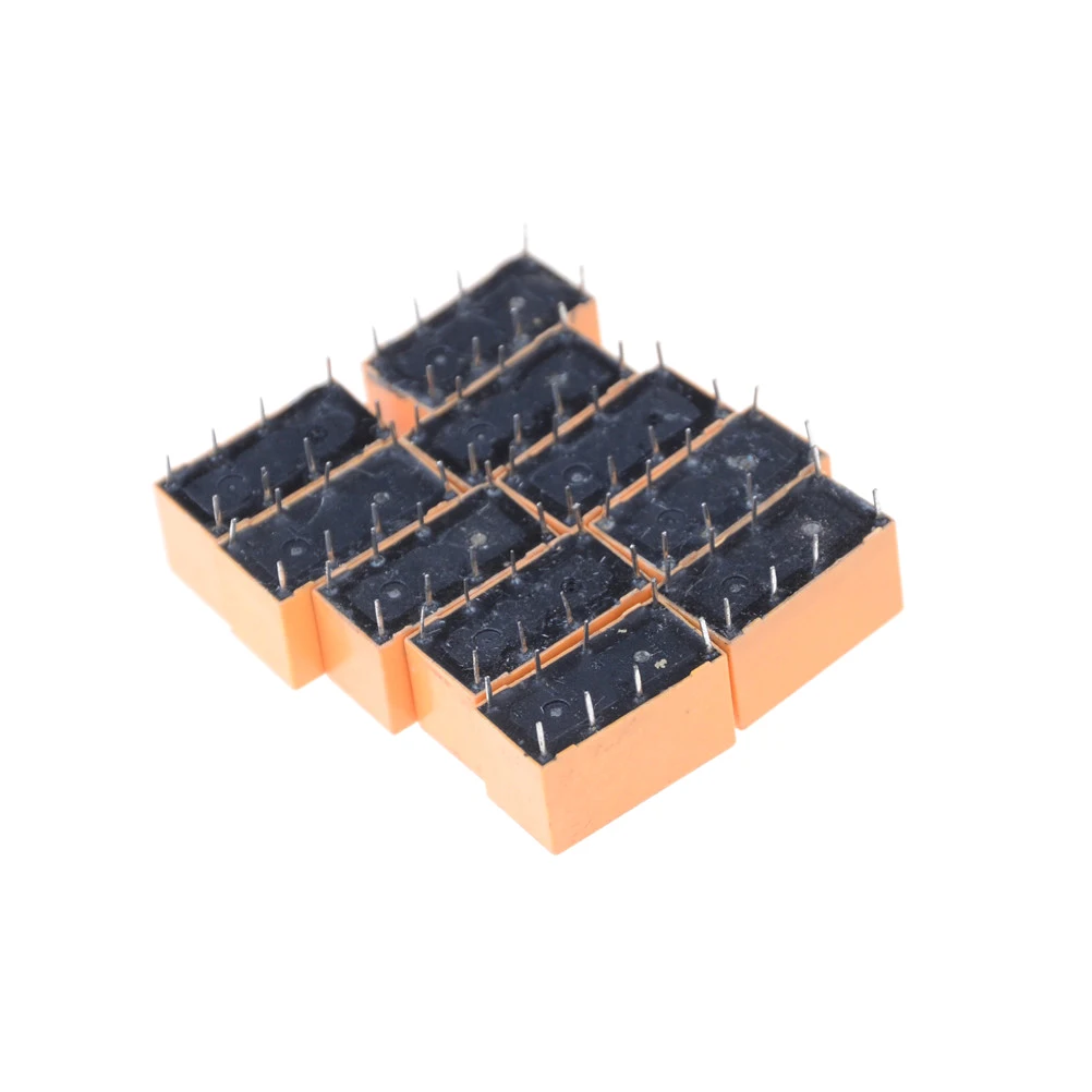 10Pcs DC 12V SHG Coil DPDT 8 Pin 2NO 2NC Mini Power Relays PCB Type HK19F Communication Signal Relay Electromagnetic Relay