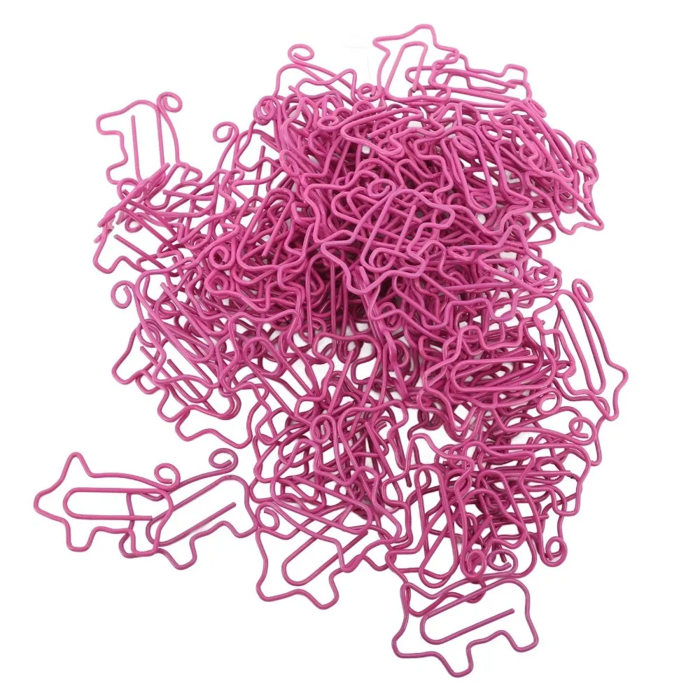 

100pcs Pig Shaped Pig Shaped Paper Clips Pink with Storage Box Animal Shaped Paperclips Cartoon Animals 2.7*2cm