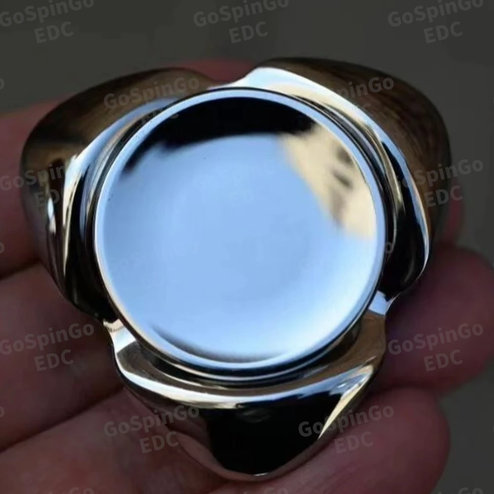 TMAX EDC Fidget Spinner in acciaio inossidabile lucido con tre pale per la movimentazione Feel Fidget Spinner