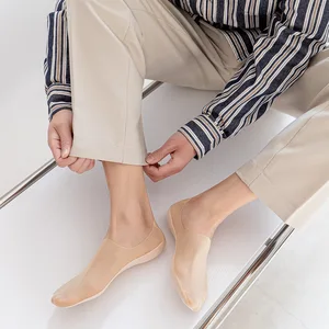 3 Çift erkek Tekne Çorap Yaz Ultra ince Nefes Düz Renk Çorap Terlik Rahat ve Yumuşak Buz İpek Dekolte erkek Sokken 8 en çok satan modare ultra konforlu sandalet - №5