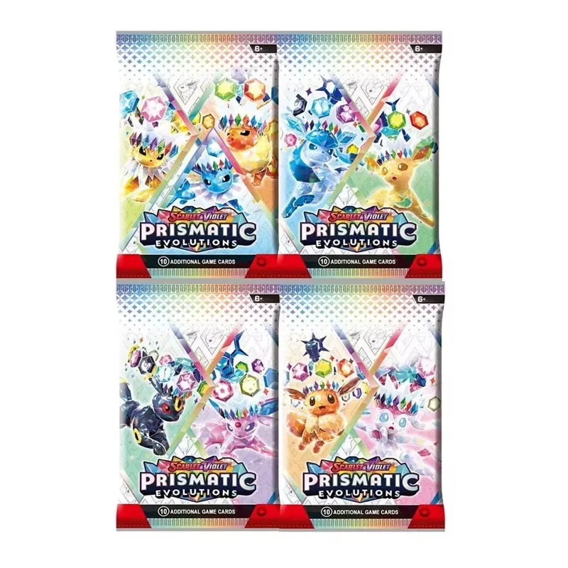 360 Peças/Conjunto de Cartas Pokémon em Inglês Prismatic Evolutions Scarlet Violet 151, Cartas de Batalha em Inglês para Presentes