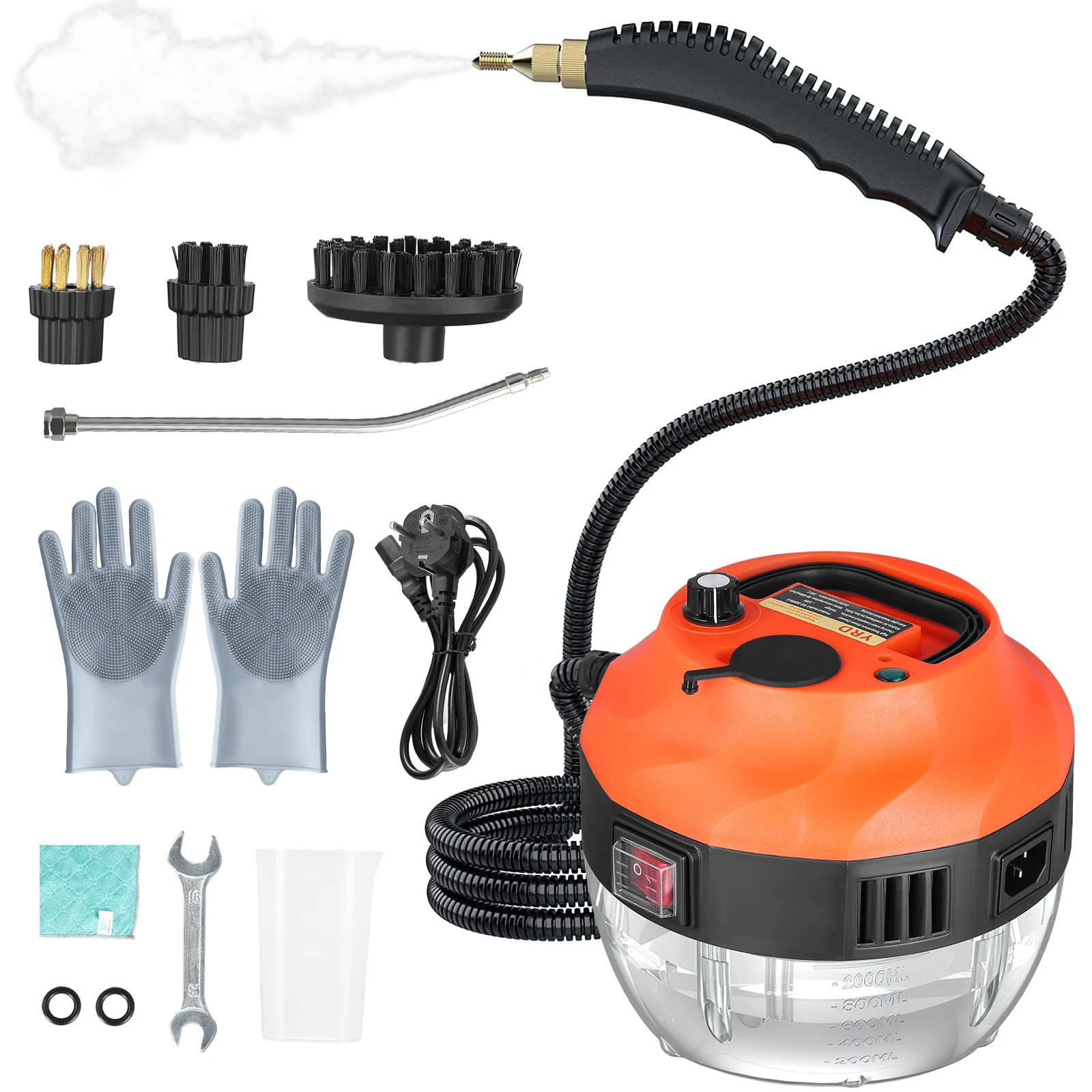 2500W Handheld Steam Cleaner, Upgrade High Pressure Steam Cleaning Machine with 3 Brushes Portable Steamer for Kitchen Bathroom