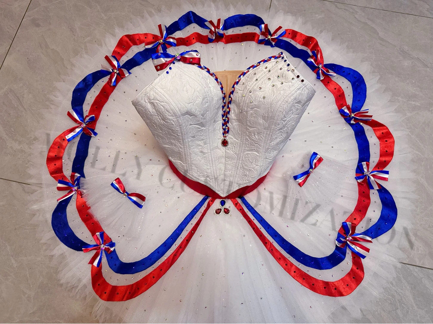 New model launched blue and white Paris Flame female variation ballet TUTU performance competition children and adults customize