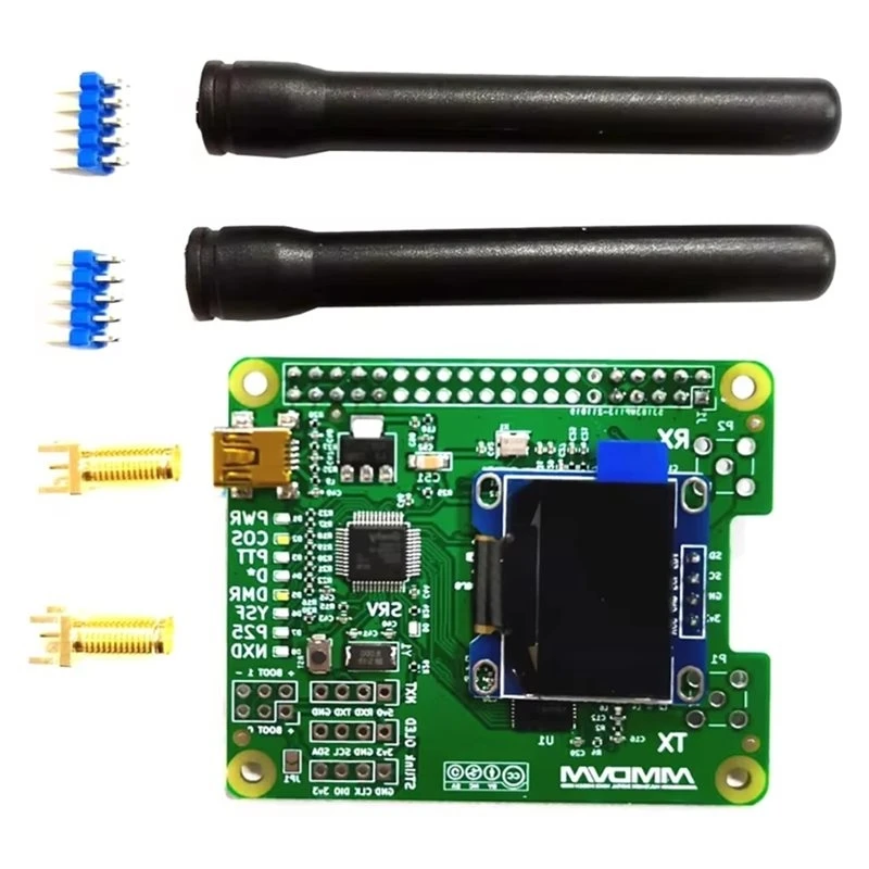 【A17Z】V1.3 For MMDVM_HS Dual Hat UHF VHF Hotspot Board+ Antenna+ OLED P25 DMR YSF NXDN Duplex RX TX For Raspberry Pi