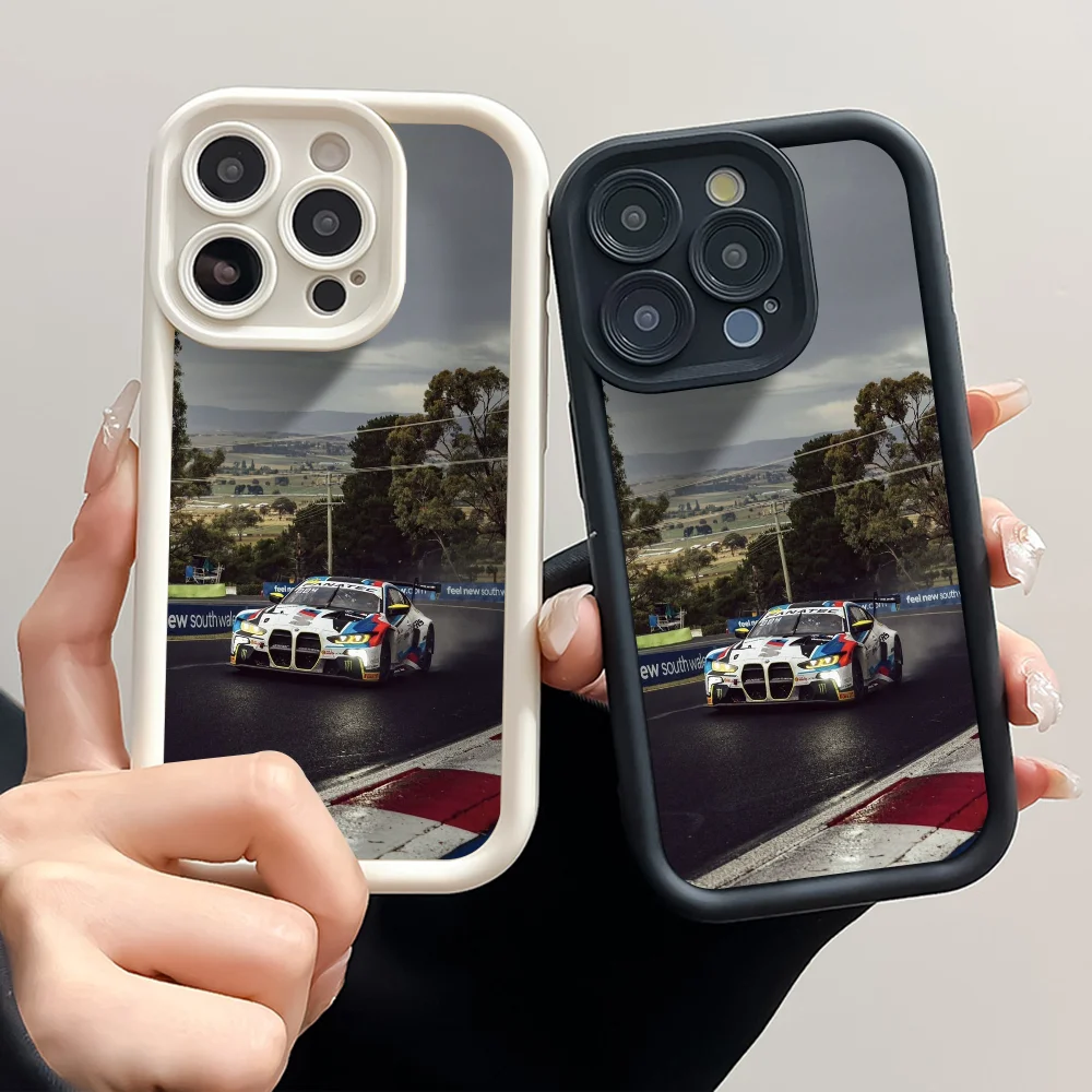 

1 шт. чехол для телефона B-BMW Racing Car для iPhone 16 15 14 13 Pro Max 11 12 Plus, черный силиконовый чехол