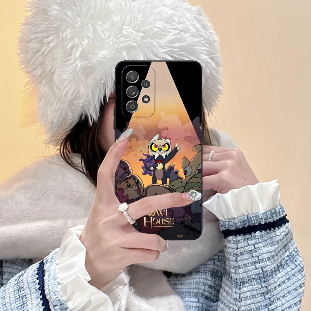 Cute Owl House Mobile Cell Phone Case for Samsung Galaxy A91 73 71 70 54 53 52 34 24 23 21 S 5G Black Soft Phone Cover Shell