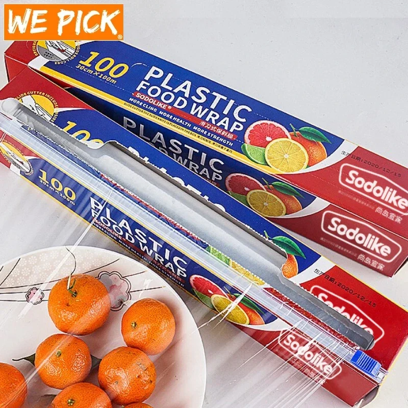 WePick Baking 100m Cling Film Cutting Box Wall Food Wrap Dispenser With Slide Plastic Cutter For Tin Foil Plastic Film Wax Paper