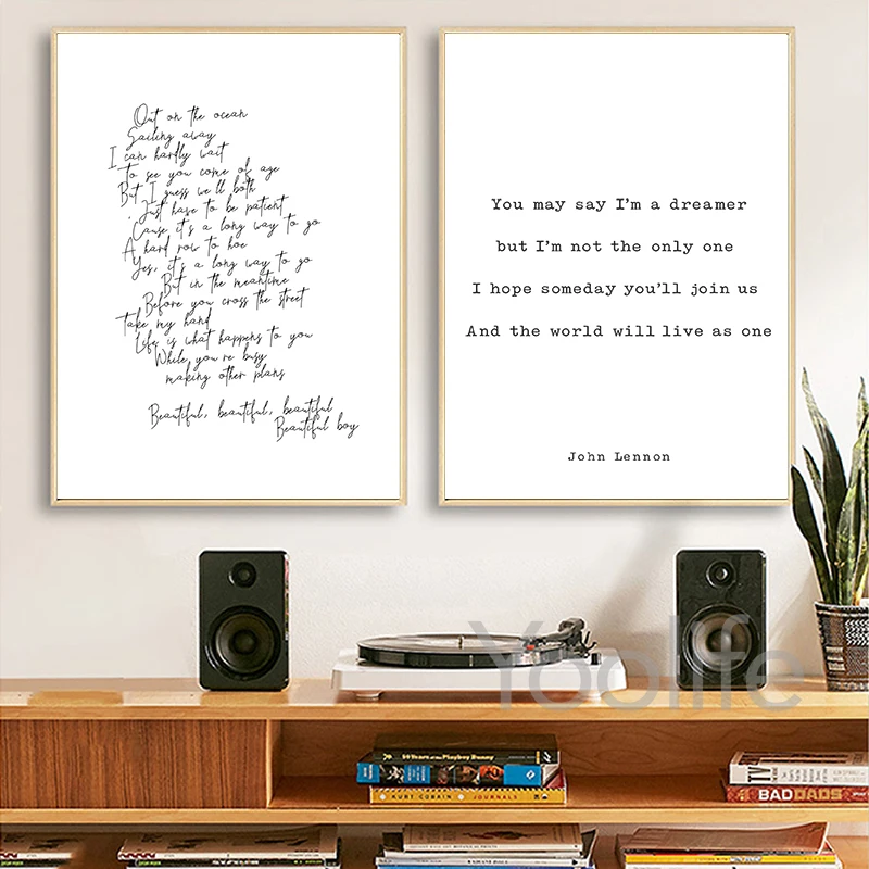 War is Over Print Lennon & Yoko Ono Love Peace Quotes Wall Art Canvas Painting Iconic Art work Poster Home Wall Decor