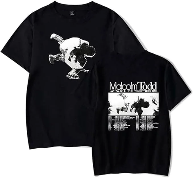 

Футболка Malcolm Todd 2025 Tour Merch Artist с графическим принтом, повседневные свободные праздничные топы