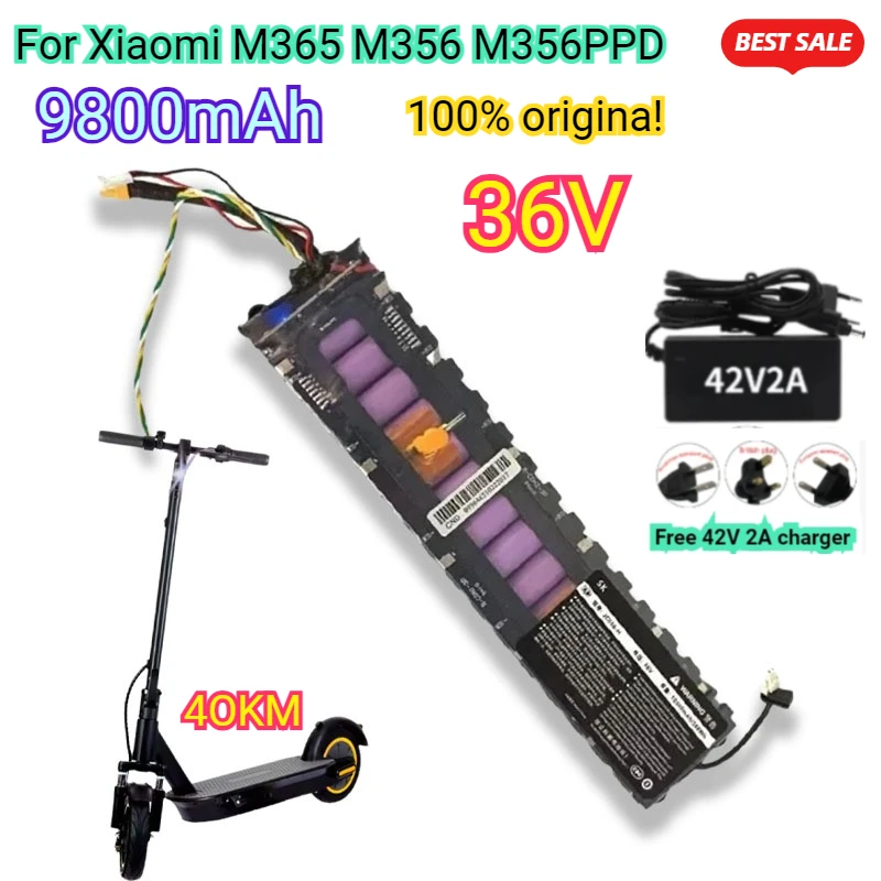 

2025 New 36V 10.8Ah Battery for Xiaomi M365/Pro/1S Special Battery Pack 36V Battery Riding 45km BMS+Charger Scooter Accessories