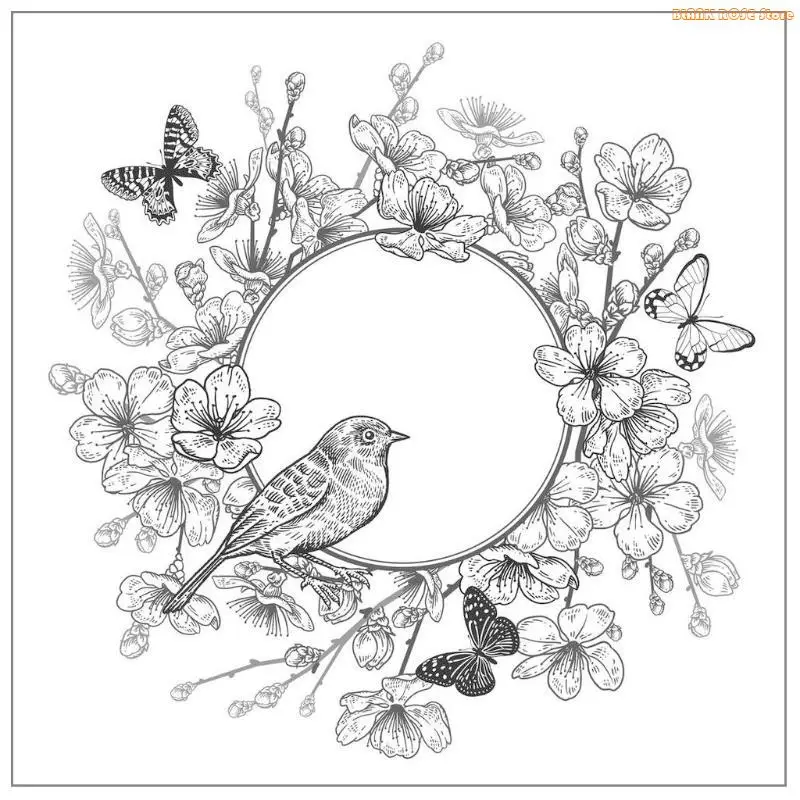 K1AE Exquisite Wreath Silicone Clear Stamp for DIY Wedding Birthday Invitation Cards