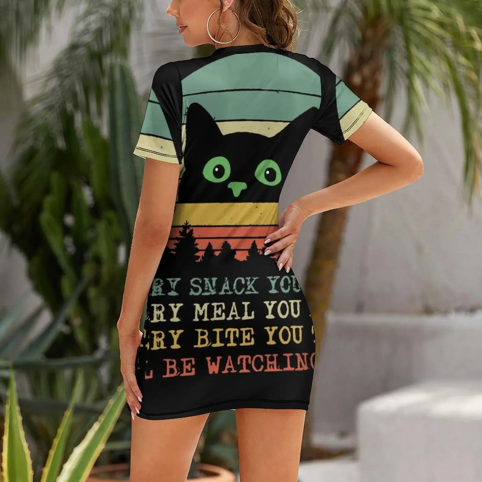 Every snack you make cat mama T-Shirt Short-Sleeved Dress dress elegant women's sets Women's summer suit Dress