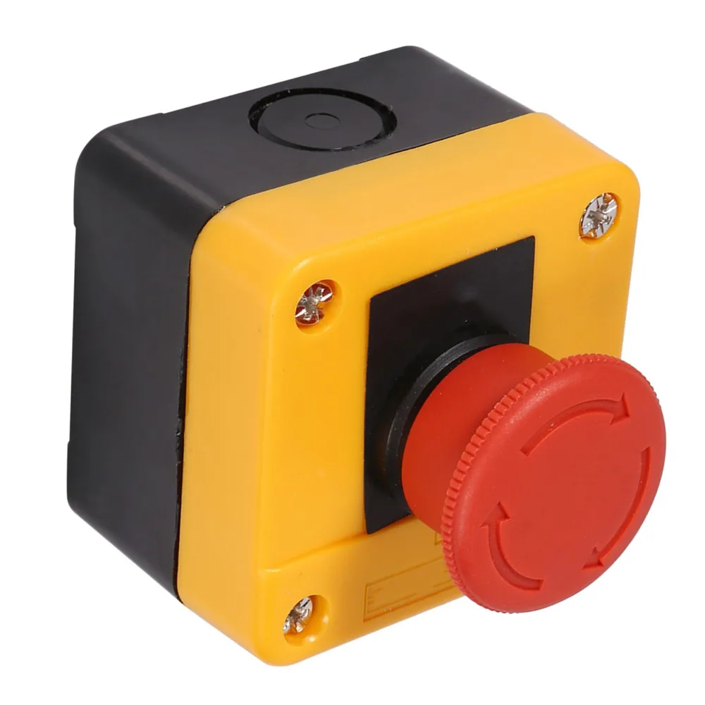 Red ​Emergency Stop Switch With Box 660V Emergency Stop Pushbutton Switch​ Push Button Electrical Equipment Machinery Safety