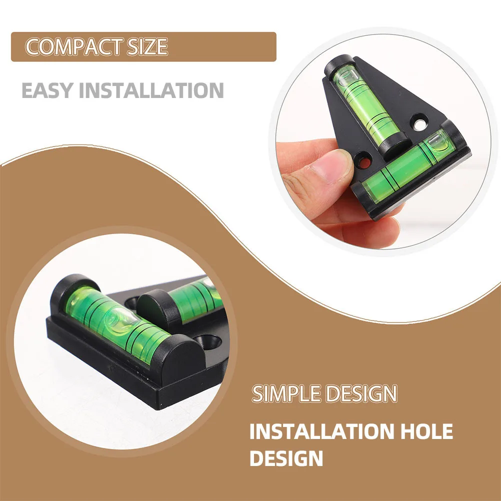 Nivel de burbuja magnético con orificios de instalación, compacto para Rv, remolque, autocaravana, impresora 3D, cámara, trípode, bloques de herramientas, 4 Uds.