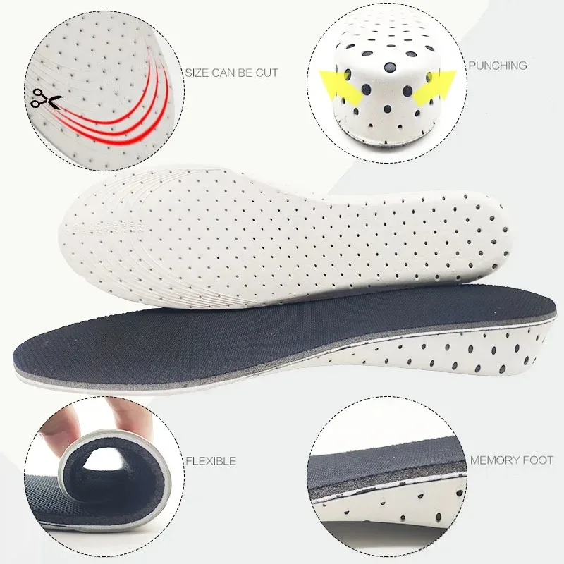 

Height-Boosting Insole 1 Pair Hard Breathable Memory Foam Heel Lifting Inserts Shoe Lifts Shoe Pads for Men and Women