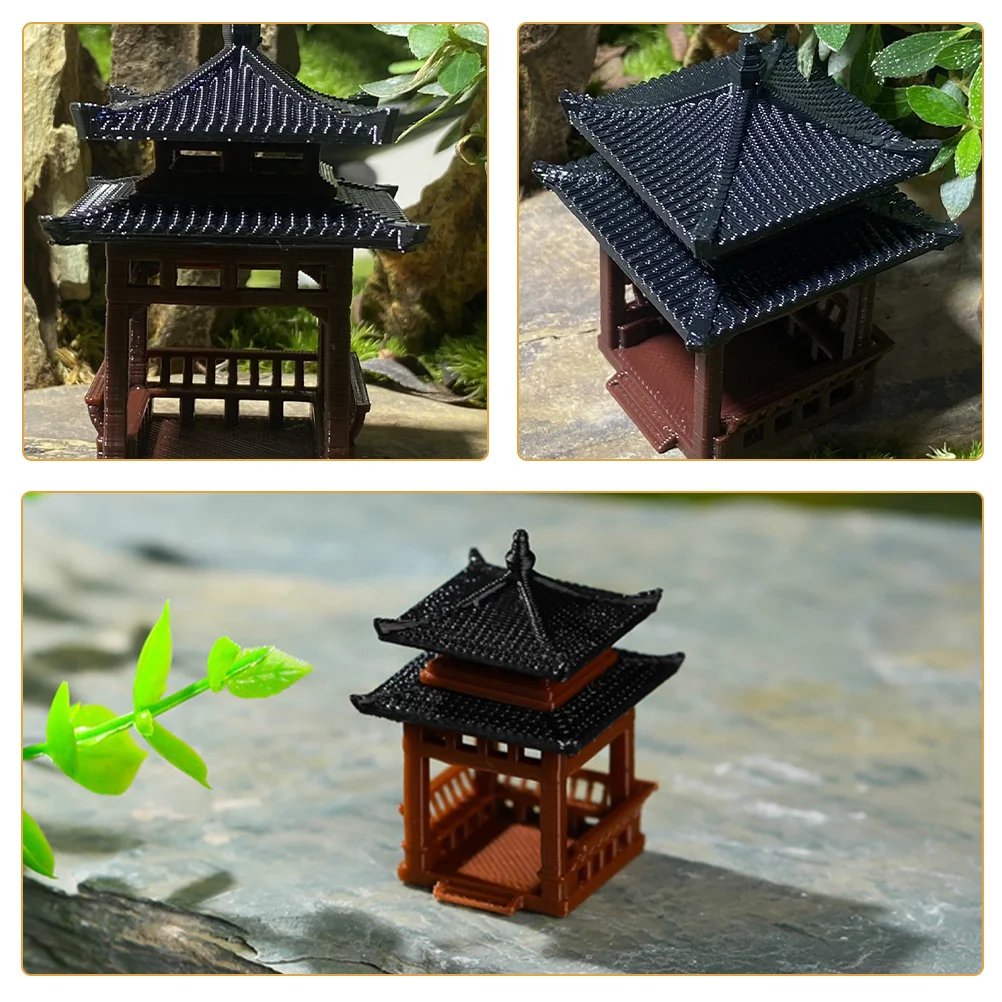 Fish Tank Decorations Pavilion Small Ornaments Desktop Statue Mini Aquarium Adornment Zen Garden