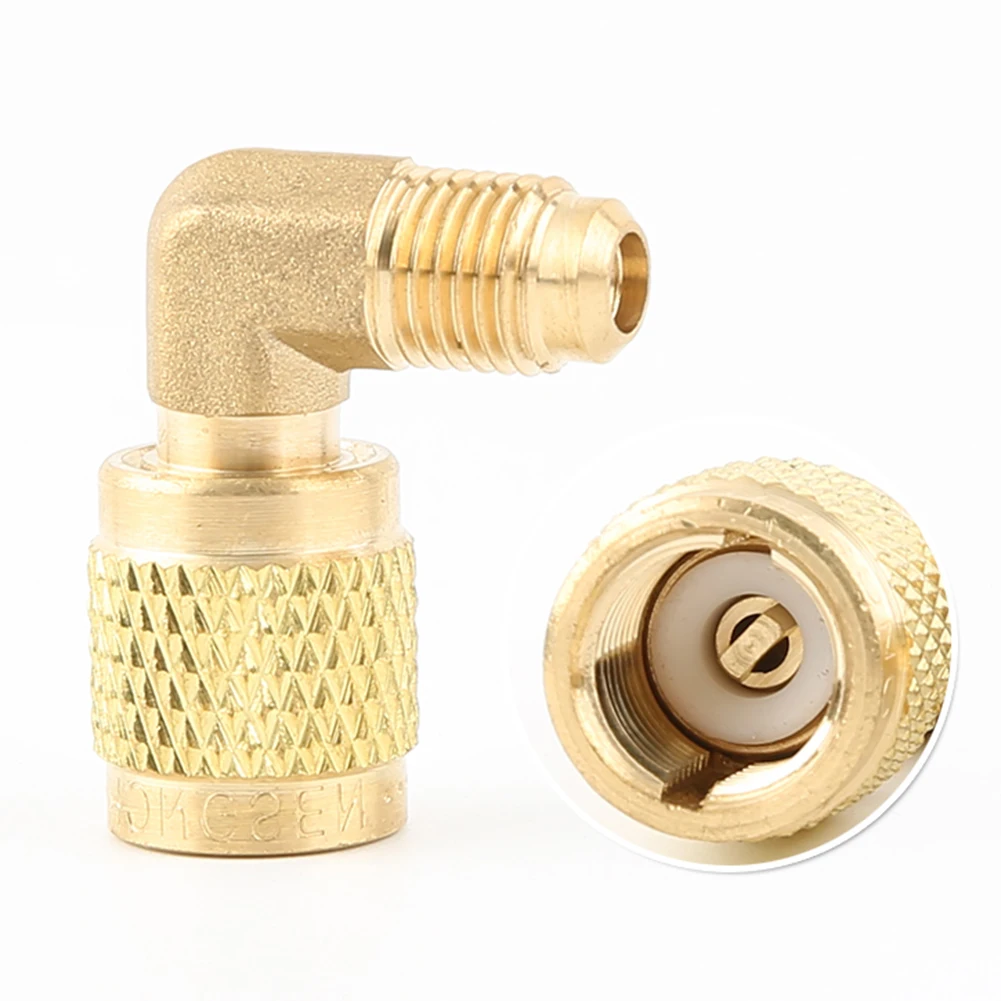 Conector de conversión R22 a R410, Conector de cobre integrado de 90 °, 1/4 5/16 a, a prueba de fugas y resistente a la presión, Variab