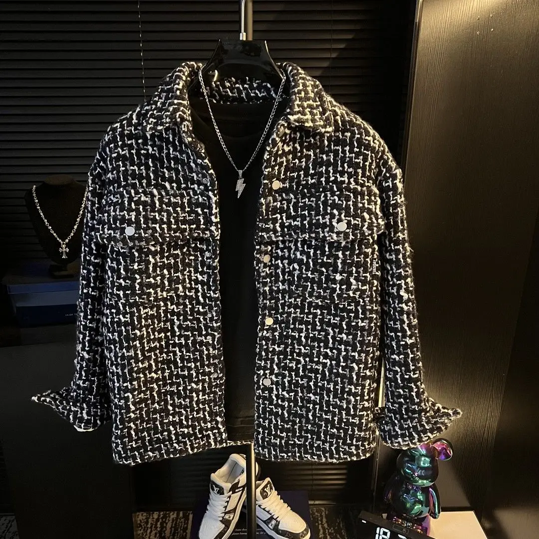 Spring Autumn 2025 New Style Casual Loose Knitted Jacket Vintage Versatile Trendy Brand Collared Outerwear for Men