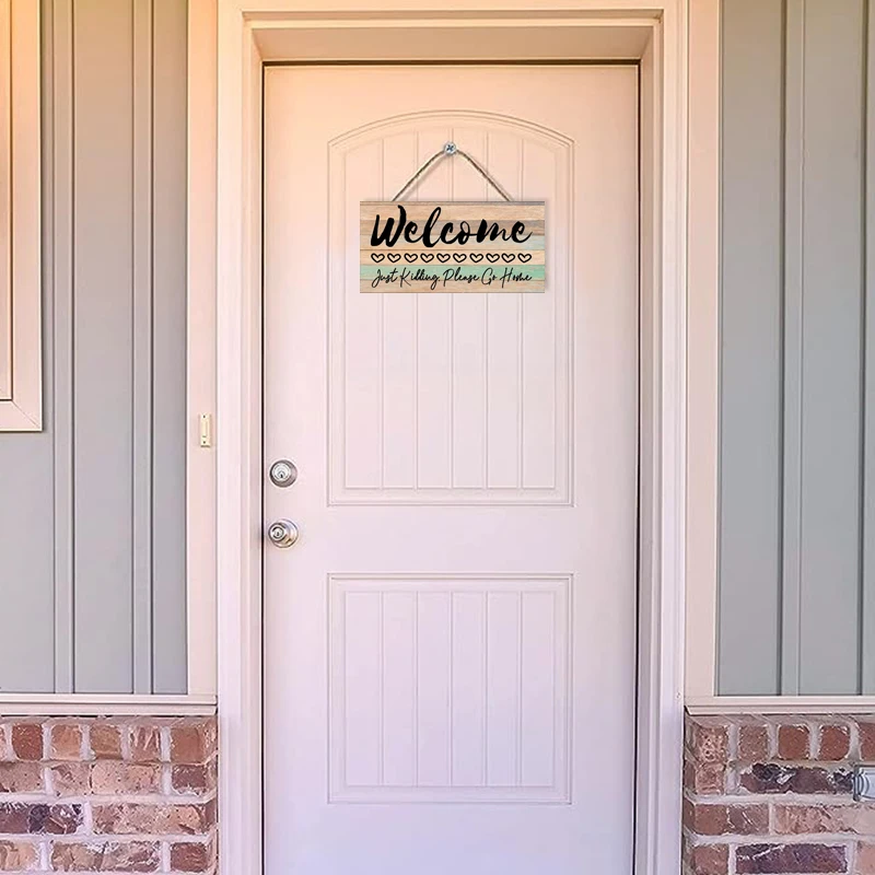 Rustic Welcome Wall Hanging Decor Wood Art Plaques Sign Door Sign for Home Living Room Decor