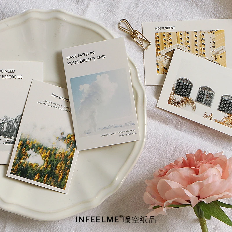 28 Sheets/Set Mountain and Sea View Lomo Card Mini Postcard Creative Birthday Greeting Card Message Card