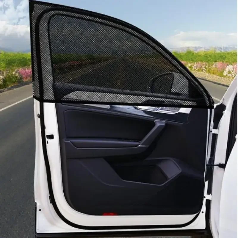 2 PCS Car window screen door cover UV protection sunshade net car front and rear sunshade auto parts  sun shade for car window