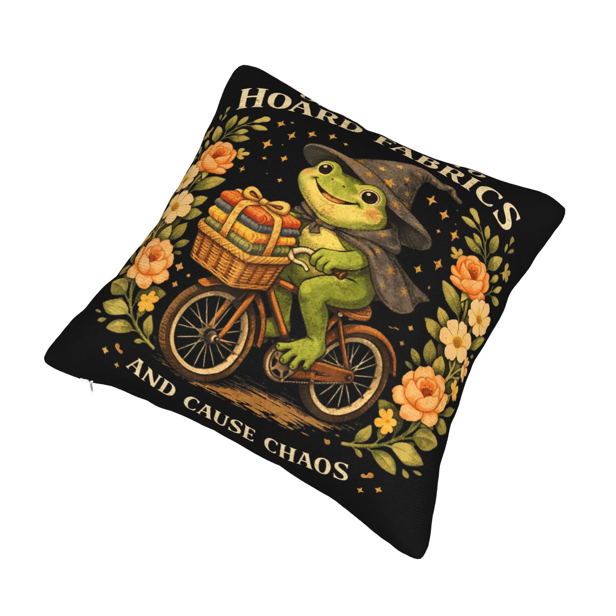 On My Way to Hoard Fabrics and Cause Chaos Pillowcase Printed Cushion Cover Decorative Throw Pillow Case Cover Multiple Sizes