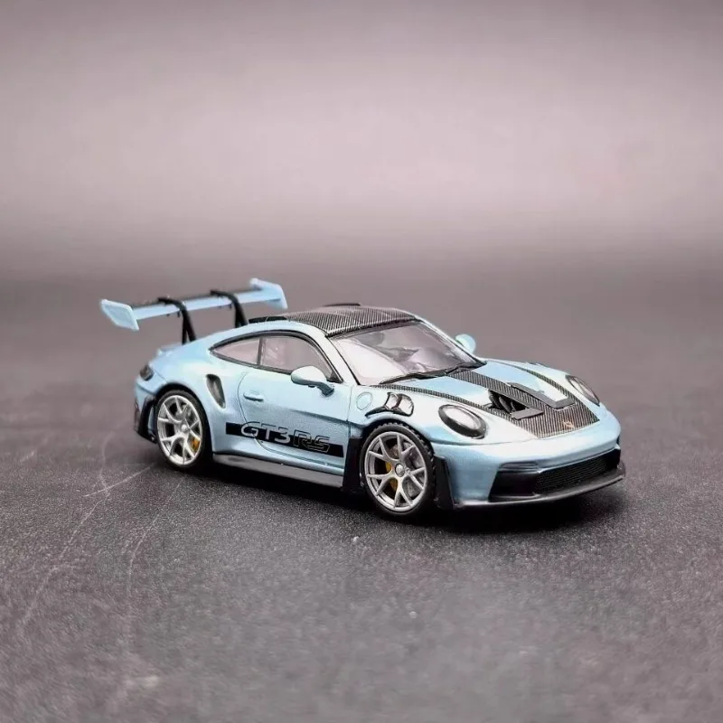 MJ 1:64 911 992 GT3 RS Martini alloy die-casting car model, simulated static desktop ornament, creative gift for boys.