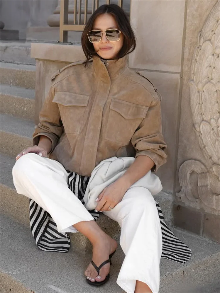 Tossy Autumn Elegant Fashion Jackets Outwear For Women Pocket Patchwork Commute Tracksuit Coat Loose Zipper Female Jackets 2025