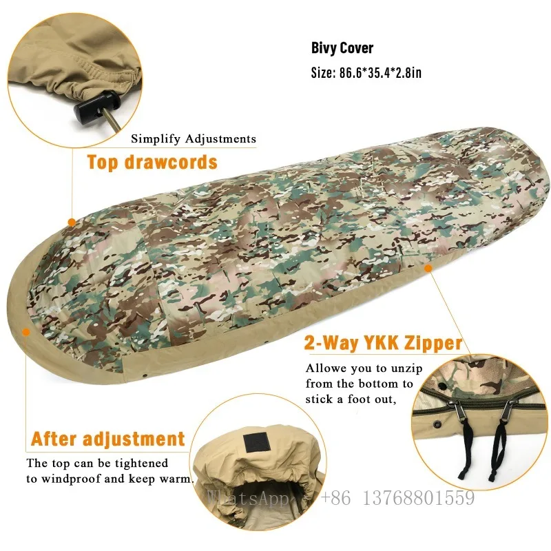 AKmax Modular Sleeping Bags System 3 In 1 For All Sesons Bivy Cover Multicam Camouflage